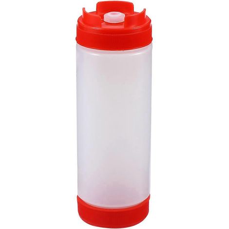 Bouteilles à sauce en plastique, flacons souples à deux embouts, distributeur de ketchup.-6.5X6.5X20.5CM-Red