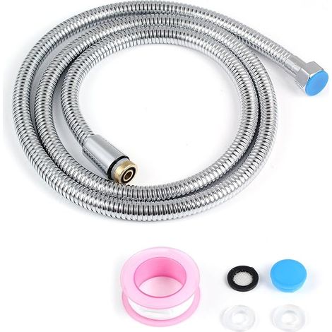 Shower Hose, 1.5 m Stainless Steel Shower Hose with Internal Double Lock Solid Copper Connector, Shower Tube with Chrome Plated (1/5)
