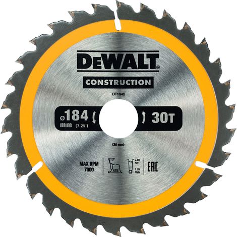 DEWALT Kreissägeblatt Handkreissäge 184/30 mm 30WZ DT1942-QZ