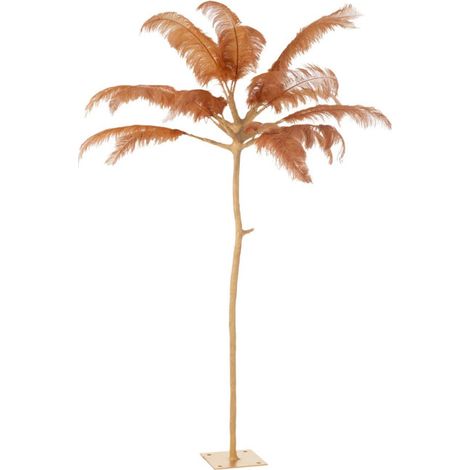 Arbre Déco en Métal "Plumes" 190cm Or & Ocre (1/2)