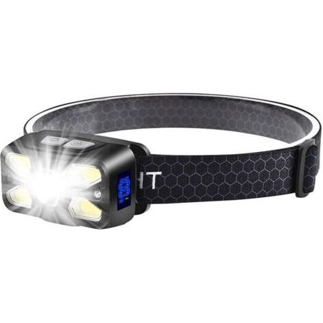 Ultrahelle 2500-Lumen-LED-Stirnlampe, USB-C-wiederaufladbar mit Akkuanzeige, 7 Leuchtmodi, 45° verstellbarer Winkel, Bewegungserkennungsmodus, IPX5 wasserdicht, Camping/Notfall (1/4)