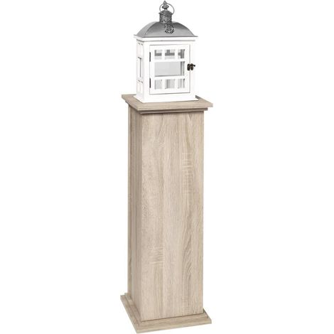Console Déco avec Porte/Étagère Bois Chêne 30 x 30 x 58 cm (1/4)