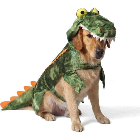 Großes Hundekostüm Krokodil Winter Warm Mantel (XL vert) (1/5)