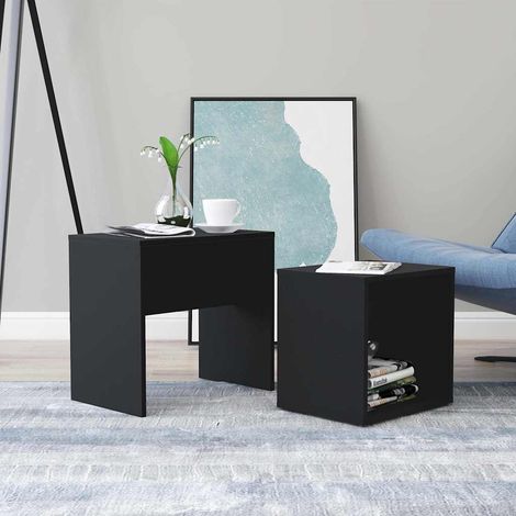 802886 vidaXL Coffee Table Set Black 48x30x45 cm Engineered Wood (1/5)