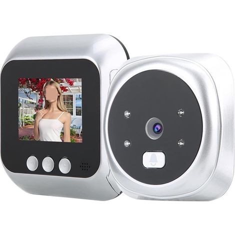 Caméra de sécurité sans fil avec sonnette vidéo 2.4 Pouces Numérique Sonnette LCD Couleur Écran Support Vision Nocturne Vidéo Judas Intelligent Sonnette Maison Sonnette Caméra Installation facile ( Co (1/5)