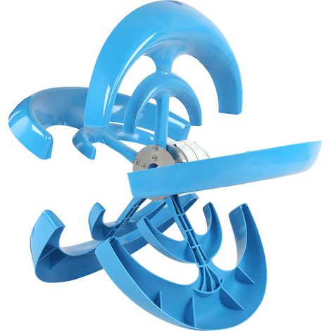 Éolienne domestique 600W 5 pales générateur vent 12V bleu, kit turbine externe vitesse nominale 12m/s, production énergie renouvelable jardin. (1/5)