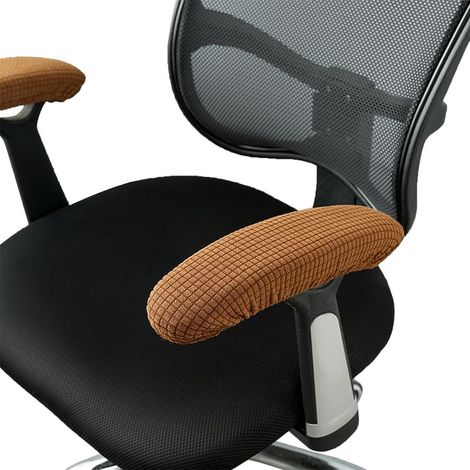 Housses d'accoudoirs de chaise de bureau semi-fermées élastiques de couleur unie, adaptées aux longueurs d'accoudoirs (environ 23-40 cm), housses d'accoudoirs de chaise pivotante d'ordinateur résistan (1/5)