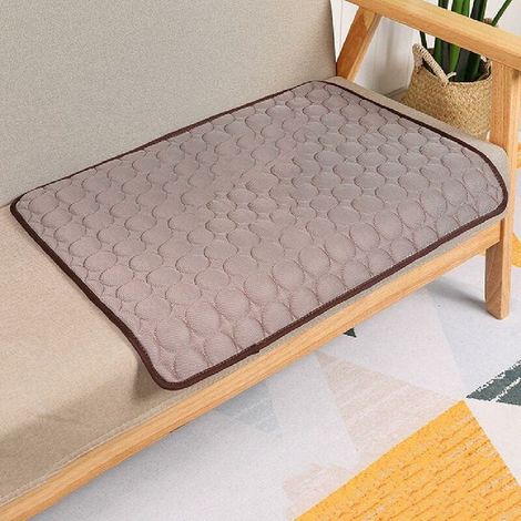 Dog Cooling Mat Summer Dog Mat Breathable Cat Blanket Cat Ice Pads Durable Non-Stick Pad Pet Products (Brown 62X50cm) (1/5)