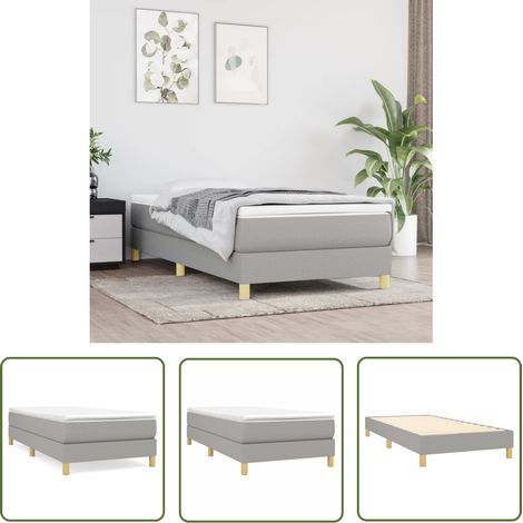 The Living Store Boxspringbett mit Matratze Hellgrau 100x200 cm Stoff - Boxspringbett - Doppelbett - Bettsystem - Liegekomfort - Matratze (1/5)