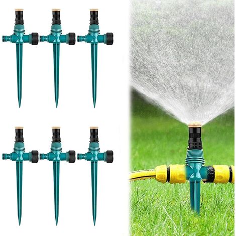 Garden Sprinkler Set of 6 360 Rotating Automatic 3 Arms Adjustable Arms for Lawn, Flower Beds, Lawn Sprinklers for Efficient Irrigation (1/5)