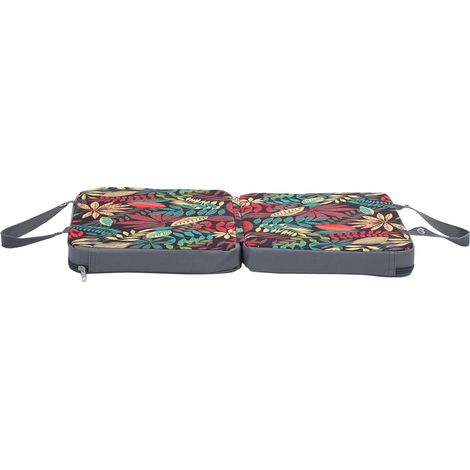 Coussin de genoux en mousse à mémoire de forme, lavable, pour le camping et le jardinage en extérieur (motif fleurs grises) (1/5)