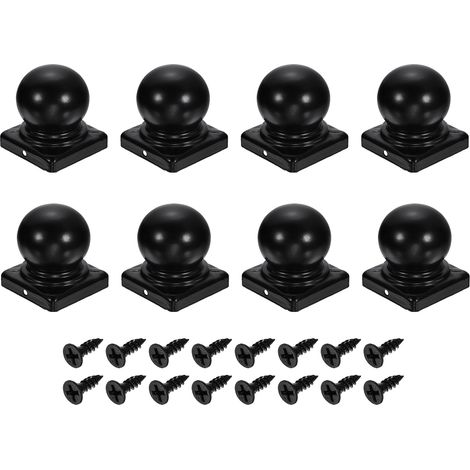 8Pcs Caps Pour Poteaux De Clôture, 60mm/2.36-inch Carré Imperméable Balle Dôme Couvercle En Fer Pour Poteau Avec Vis Extérieur Métal Bois Clôture Terrasse Boîte Aux. (1/5)