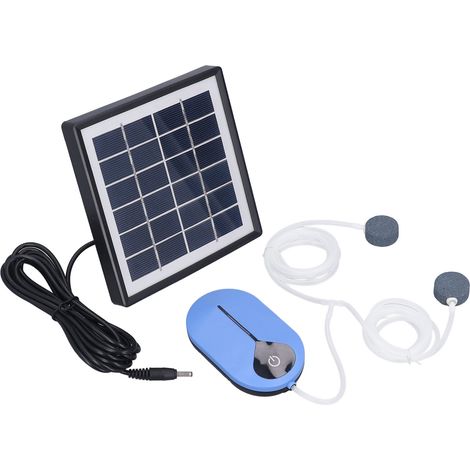 Pompe à air solaire pour aquarium, 3 vitesses, grand débit, faible bruit, 6V 1,5W, oxygénateur pour bassin de poissons (1/5)