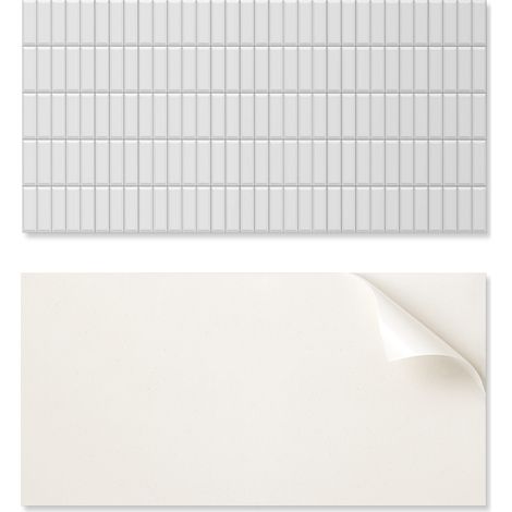 Vinilo autoadhesivo para decoraci贸n de paredes interiores, mosaico rectangular liso de 100 x 50 cm.