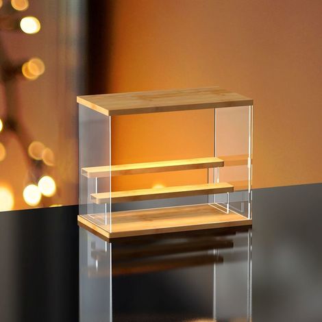Acryl-Präsentationsregal für handgefertigte Puppen, 3-stöckige, transparente Aufbewahrungsbox mit verstärkter Schiebetür (1/5)
