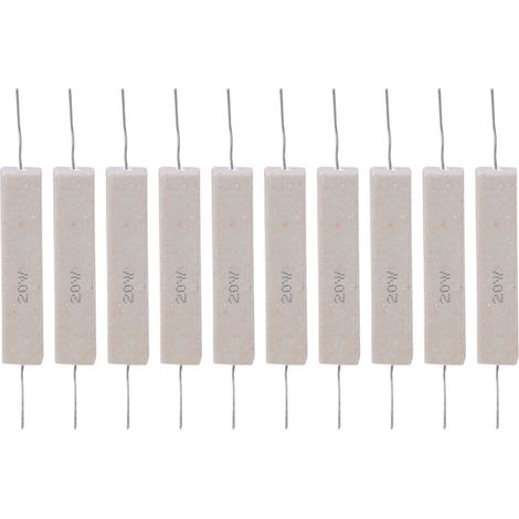 Énergie Résistante au Ciment 10pcs ± 5% Précision élevée pour la Carte de Circuit imprimé 20W, Excellente Chaleur, Surcharge de Courte Durée, pour les Projets D'électronique (10r). (1/5)