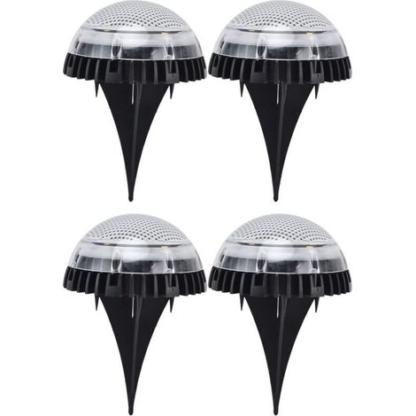 Lumières de Sol, Paquet de 4 Lumières de Jardin Solaires 8 LED Lumières de Sol Extérieures pour Trottoir, Cour, Pelouse, Patio, Allée, Passerelle, Arrière-cour, Jardins(lumière blanche) (1/4)
