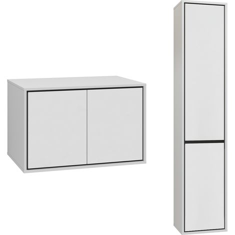 Set di mobili da bagno doppio lavabo Sophéa bianco