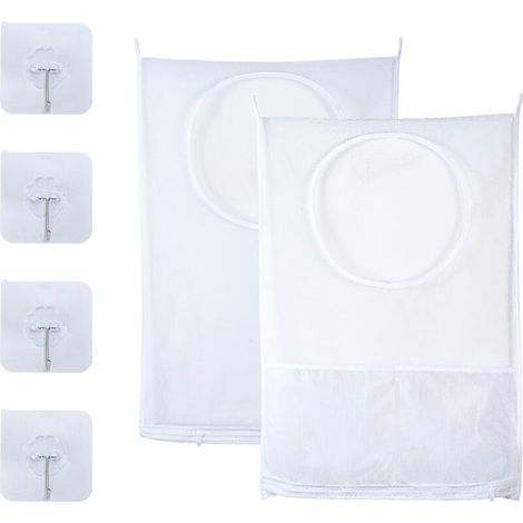 Bardusch-Lot de paniers à linge à suspendre 76, x 50,8 cm - Panier à linge mural pour l'organisation et le rangement des vêtements sales () (1/5)