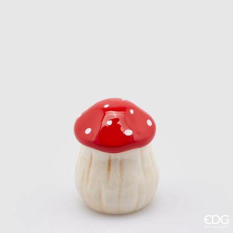 EDG Enzo De Gasperi Contenitore Fungo H 12,5 Cm D 10 Cm White Red
