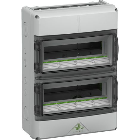 Spelsberg Minidistribuidor, gris, tipo de protección IP65, 28 TE, resistencia al impacto IK08, clase de protección II, tensión nominal 400V AC, DLG, UL-EU, VDE, libre de halógenos, 73352801