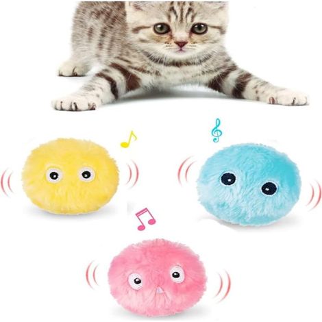Balle pour chat, lot de 3 balles interactives d'intérieur, s amusants à l'herbe à chat pour faire de l'exercice, balle musicale pour chaton (1/5)