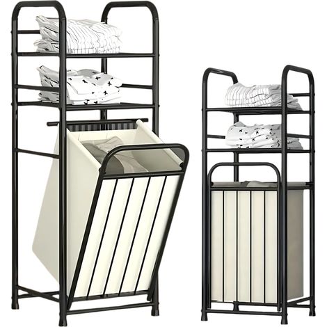 CESTA DE ROPA CONTENEDOR DE ROPA ESTANTERÍA DE BAÑO 98,5x37x35 CM [CESTA7]