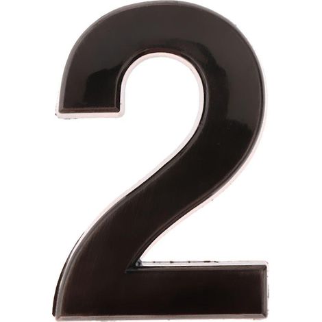 Selbstklebendes Türnummernschild aus Kunststoff, aufklebende digitale Ziffernnummer 2 (1/5)