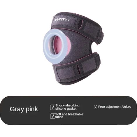 Rodillera de compresión ajustable con almohadillas de gel para la rótula, 2 unidades, color gris rosado, talla S-M (1/2)