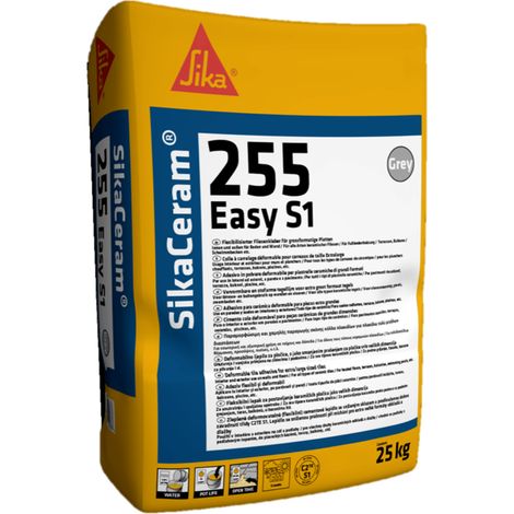 Collante per piastrelle SikaCeram-255 Easy S1 bianc. sacco 25 kg