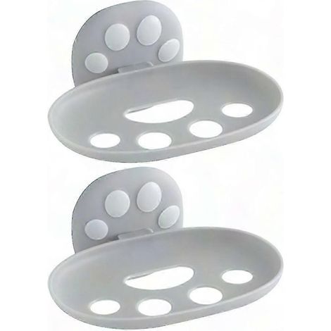 Kreative, zweistöckige Seifenschale, Aufbewahrungsregal aus Kunststoff – 2er-Set, farbenfrohes Design (1/5)
