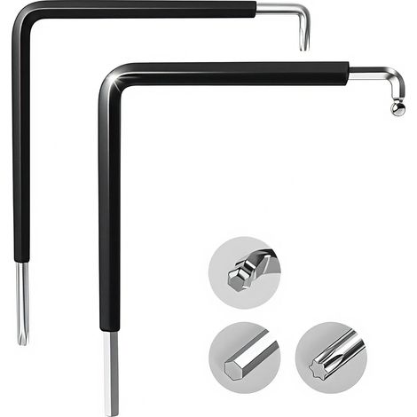 2 Pièces Outil Réglages Fenêtre, Clé Torx 4 mm Clé de Fenêtre Hexagonale Outil de Précision pour Montage et Réparation de Fenêtre Double Clé Allen Incurvée (1/5)