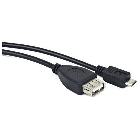 Cavo usb lanberg micro m a usb-a f 2.0 otg nero 15cm oem