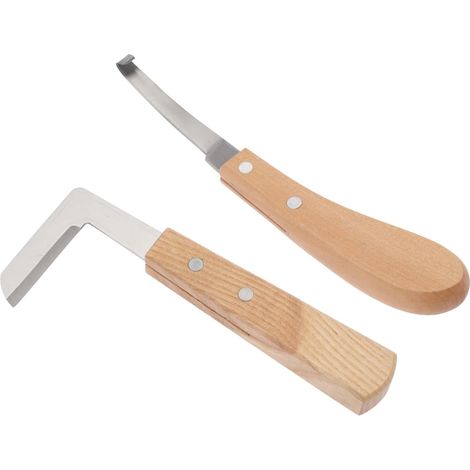 Outil de Taille des Sabots pour Chevaux et Bovins, 2 Pièces, Lame Affûtée, Acier au Carbone et Bois, Portable pour Réparation des Fers à Cheval Acier au Carbone et Manche en Bois, Couleur Marron, pou (1/5)