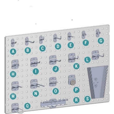 PROVOST - Crochets double angle droit L150 pour panneau perforé Optim - Accessoire métal Provost