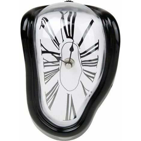 Horloge à quartz Salvador Dali à chiffres arabes, silencieuse, idéale pour étagère ou bureau