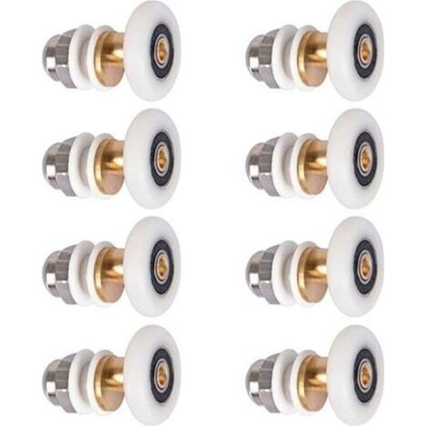 Porte de douche - Roulette pour porte de douche Roulettes coulissantes Porte Rouleau Roue de secours 8pcs 23mm (1/5)