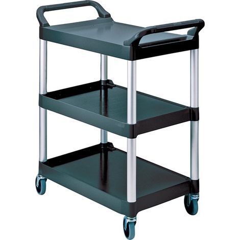 RUBBERMAID FG342488BLA Tischwagen 3 Ladeflächen L560xB450mm schwarz/alusilber T (1/2)