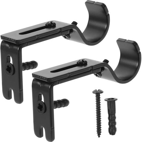 Soportes para barras de cortina, soportes ajustables para barras de cortina montados en la pared, suministros de hierro (1/4)
