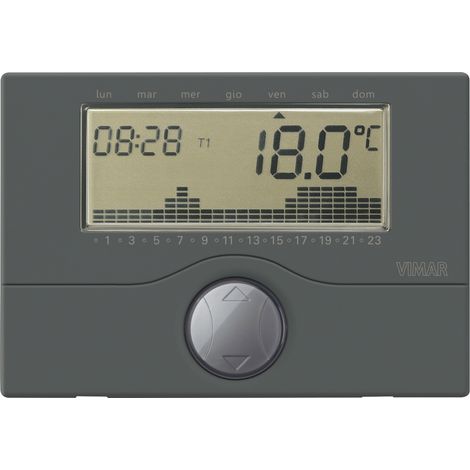 VIMAR - 01910.14 Cronotermostato a batt. parete antracite