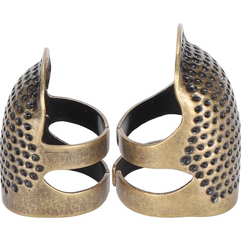 2Pcs Thimbles Metal Finger Protector Shield Ring Sewing Quilting Craft Accessories DIY Tools (1/5)