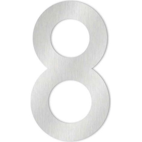 Heibi 1x MAX Hausnummer/Buchstabe zur Wahl Edelstahl 10/16 cm 0 1 2 3 4 5 6 7 8 9 a b c d / Ziffer 8 (1/5)