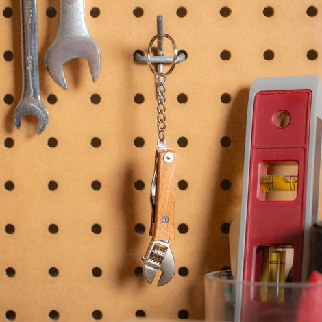 Kikkerland - Wooden Mini Wrench Tool - Natural Wood Finish - 3 inches
