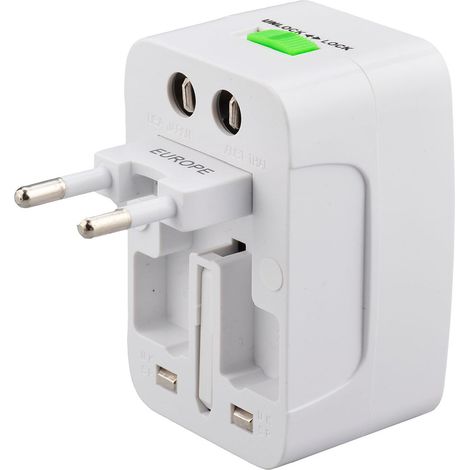 Adaptateur de Voyage Universel 4 en 1 - Prise EU, US, UK, AU - Chargeur Portable Secteur (1/5)