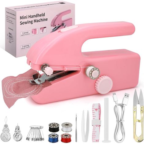 Machine à Coudre Portable Rechargeable 2 Vitesses Compacte Légère Couture Rapide, Facile à Utiliser, Compacte et Légère, Idéale pour Vêtements, Tissus, Maison (1/5)