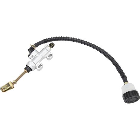 Hydraulischer Hinterradbremszylinder mit Ausgleichsbehälter, silberne Pumpe für Motorrad, Motocross und Quad (1/5)