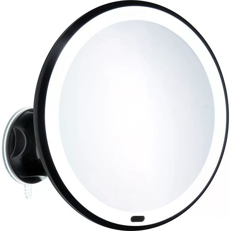 Smedbo Kosmetikspiegel mit Saugnapf. Schwarz. LED. X7 ZB630 (1/4)