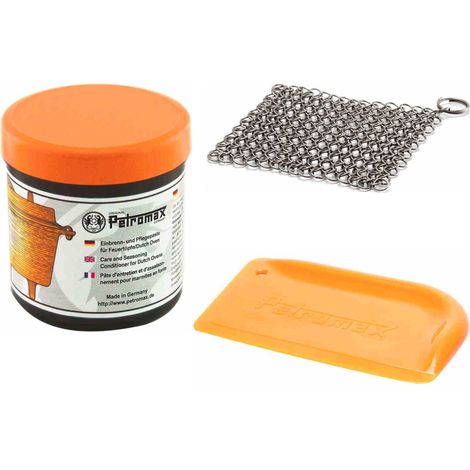 Petromax Reinigungsset 3-teilig Einbrennpaste, Ringreiniger und Schaber