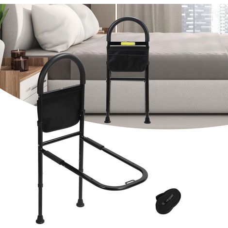 Wolketon Bettgitter Aufstehhilfe Bett, Höhenverstellbar Haltegriffe Für Senioren Pflegebett Zubehör, mit Ablagetasche&Sensorlicht