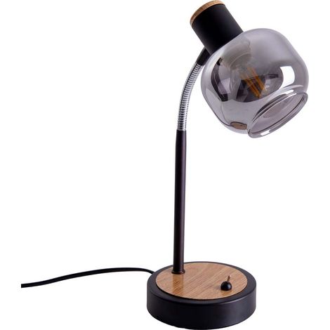 Lampe de table lampe de table lampe de chevet lampe de lecture en verre fumé flexible H 34 cm (1/5)